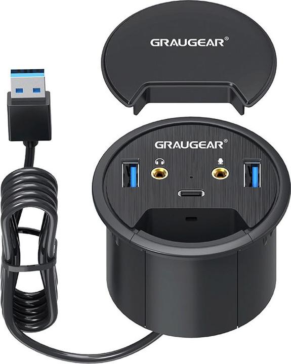 Produktbild Graugear Tablet USB 3.0 Tisch-Hub mit Audio- und Mikrofonanschluss (USB-C, 5 Ports)