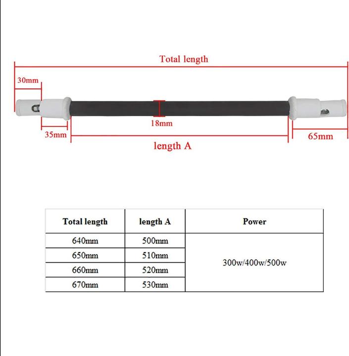 Actual product image Otomatico Infrared Sauna Ceramic Radiant Heater 660mm 350w