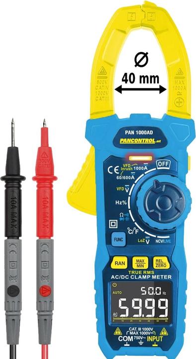 Image du produit Pancontrol Pince ampèremétrique True-RMS PAN 1000AD, 1000 A (CAT III 1000V, CAT IV 600V)