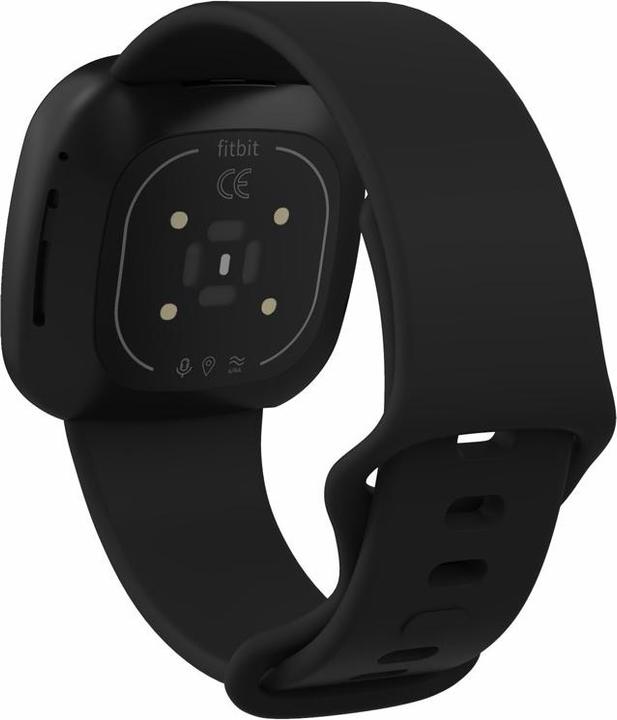 Produktbild Apfelkiste Fitbit Versa 4 / Versa 3 / Sense 2 / Sense Silikon Sport Armband - Schwarz (Silikon)