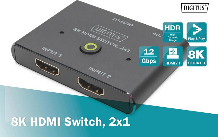 Actual product image Digitus 8K HDMI Switch, 2x1