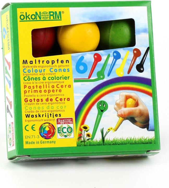 Produktbild ÖkoNorm Maltropfen (Grün, Rot, Blau, Gelb, Schwarz, 6 x)