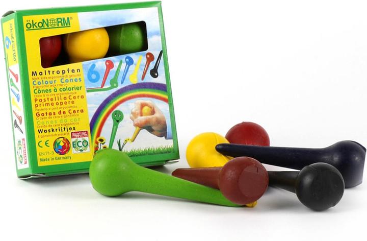 Produktbild ÖkoNorm Maltropfen (Grün, Rot, Blau, Gelb, Schwarz, 6 x)
