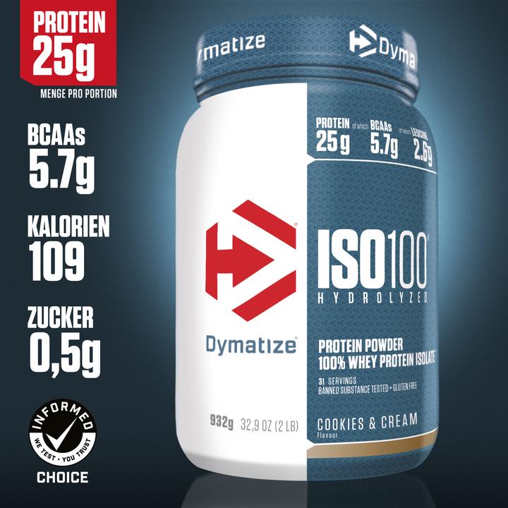 Immagine prodotto Dymatize Iso 100 Cookie & Cream (Biscotti e panna, 1 pz., 932 g)