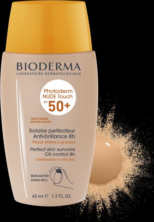 Actual product image Bioderma Photoderm Nude Touch Mineral SPF50+ dorée (Sun cream face, SPF 50+, 40 ml)