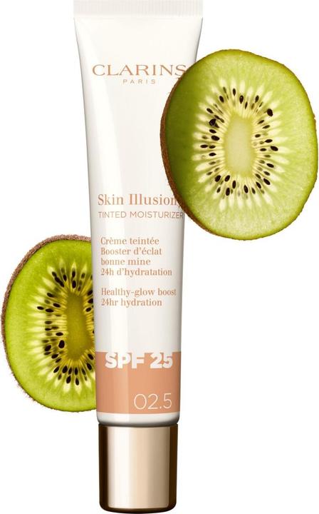 Actual product image Clarins Skin Illusion - Getönte Feuchtigkeitscreme Spf25 02.5 (Suntan cream, SPF 25, 40 ml)