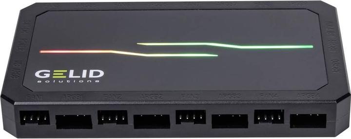 Actual product image Gelid RF-RGB-MP-02 Amber 8 PRO Bundle PC fan controller (W x H x D) 130 x 17 x (120 mm, 5 x)