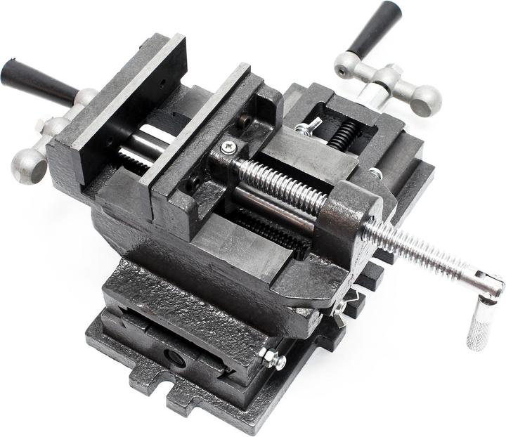 Produktbild Wiltec Maschinenschraubstock 2 Achsen 100mm Schraubstock Kreuztisch Frästisch Werkbank
