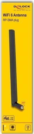 Image du produit Delock 90677 - WiFi 6 Antenne RP-SMA Stecker 3 - 6 dBi omnidirektional mit Kippgelenk sc (WiFi)