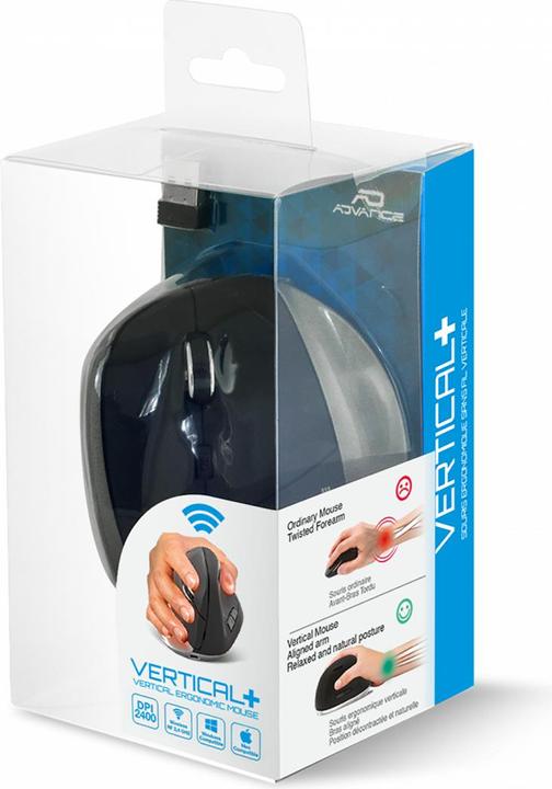 Image du produit Advance Souris Sans Fil Ergonomique Vertical Plus (Noir) (Sans fil)