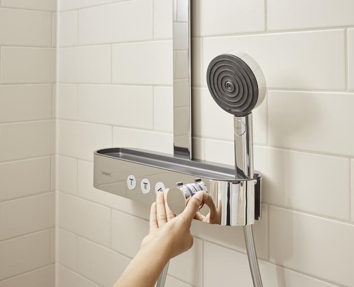 Image du produit hansgrohe Showerpipe 260 2jet avec ShowerTablet Select 400 Idem : avec EcoSmart, : couleur - chrome