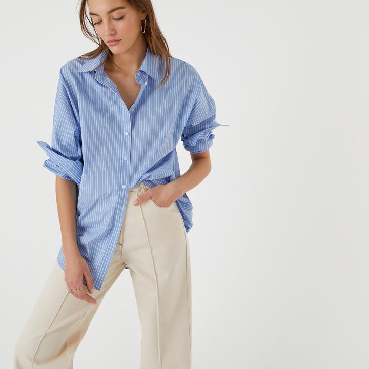 Produktbild La Redoute Collections Weite Bluse mit langen Ärmeln und Streifenmuster (40)