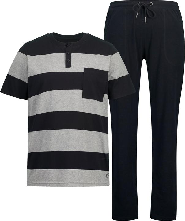Image du produit JP1880 Schlafanzug, Homewear, OEKO-TEX, Zweiteiler, T-Shirt mit Ringeln, lange Hose (3XL)
