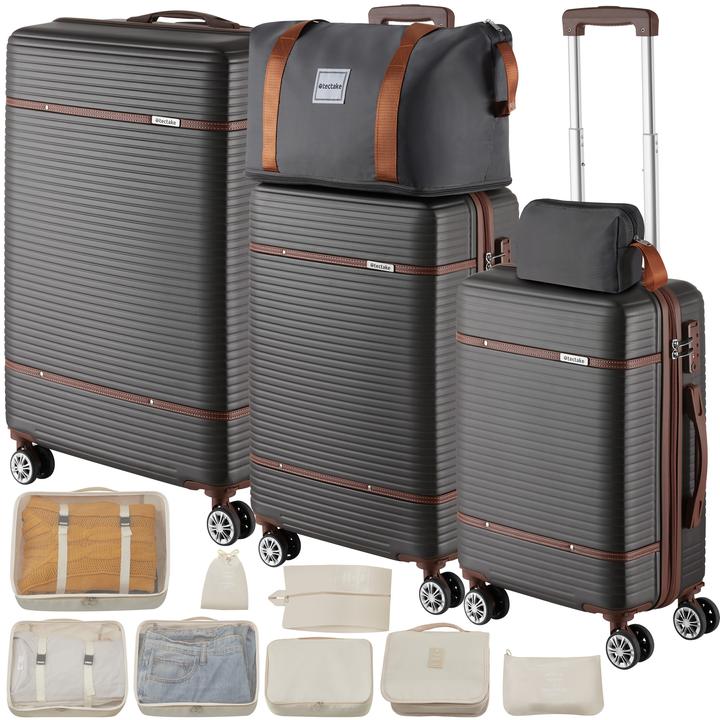 Immagine prodotto tectake Set di valigie da viaggio Madison, 13 pezzi, lucchetto TSA (92 l, M (50 - 90l))