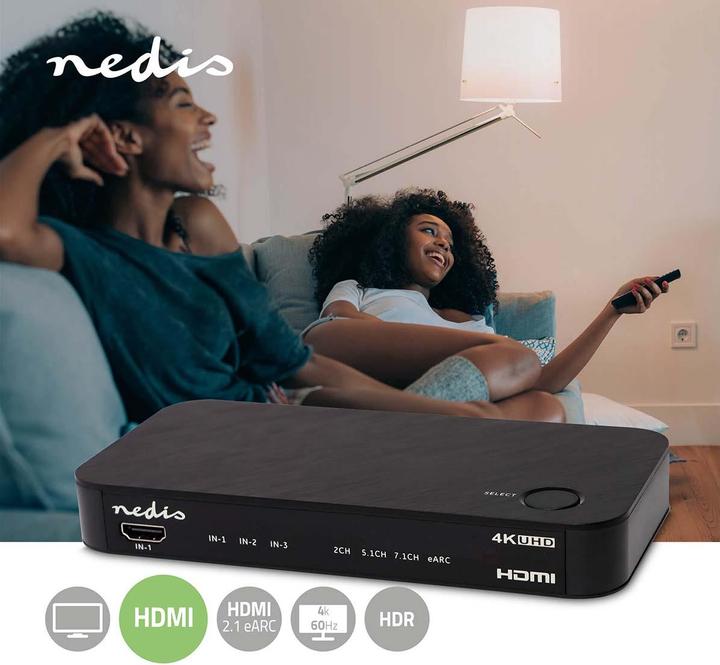 Produktbild Nedis Digital Audio Converter | 2-Weg | Anschlüsse – Eingang: DC Power / 3x HDMI™ Eingang | Anschlüs (0.06 m, Optisch)