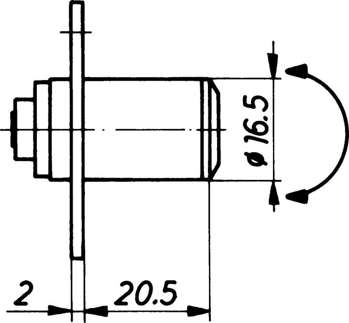 Produktbild Hekna Zylinder-Hebelschloss 6070 Typ 505 rechts, Schliesshebel glatt, L 40 mm