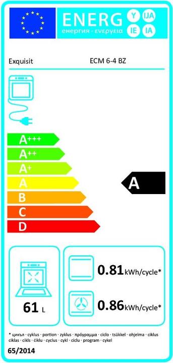 Etichetta energetica Exquisit ECM 6-4 BZ