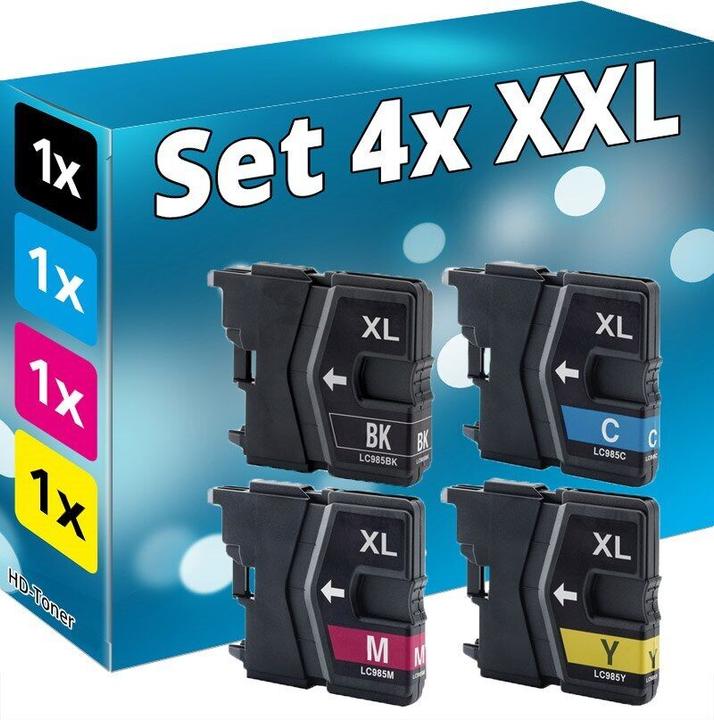 Produktbild Druckfuxx 4x PATRONEN kompatibel BROTHER LC-985 MFC-J220 J265W J410 J415 DCP-J12