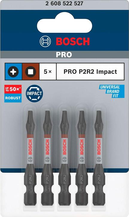 Image du produit Bosch Professional Zubehör PRO P2R2 Impact Bit, 55 mm, 5 pcs. (PR2)