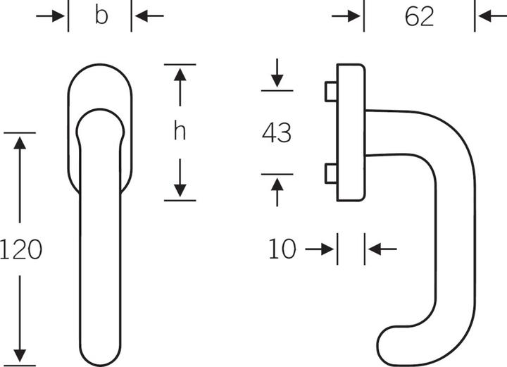 Produktbild FSB Fenstergriff 34 1146,Stand.,ov.,7/30,ER (Fenstergriffe)