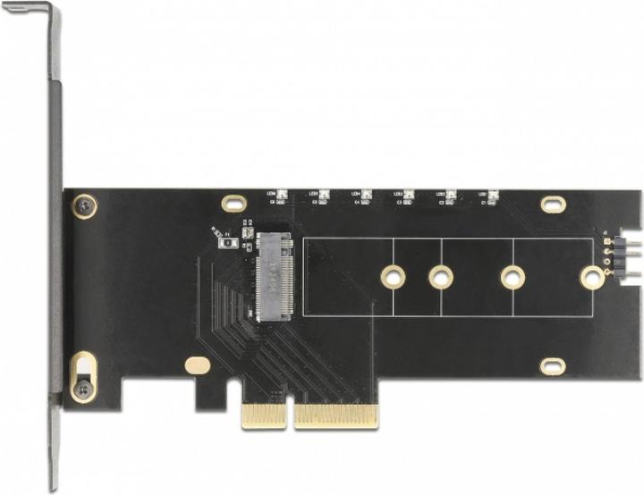 Productafbeelding Delock Host Bus Adapter PCIe x4 - M.2, NVMe, Key M, RGB LED