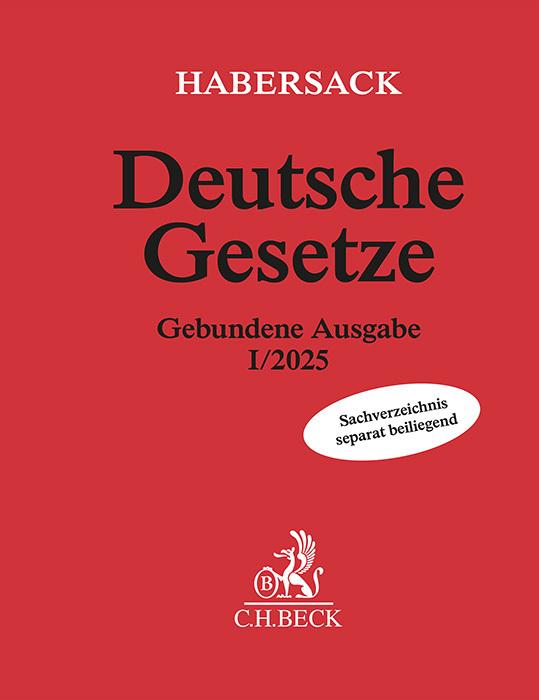 Produktbild Deutsche Gesetze Gebundene Ausgabe I/2025 (Deutsch, Habersack, Mathias/Schönfelder, 2025)