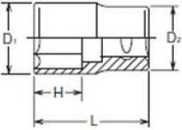 Actual product image Koken Hex socket (36 mm)