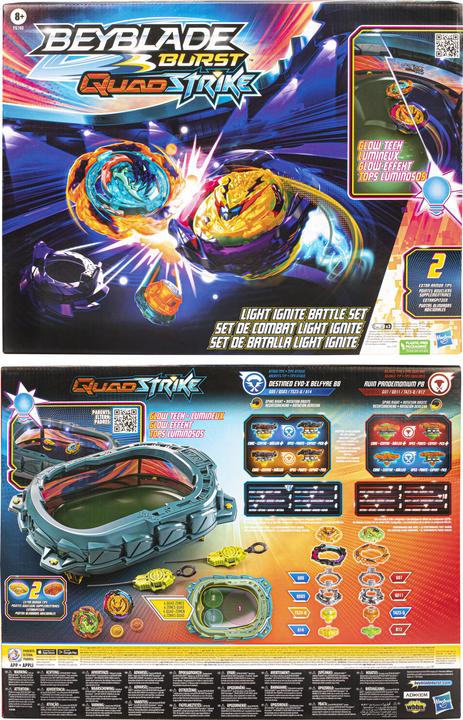 Image du produit Hasbro Beyblade Burst QuadStrike Light Ignite Beyblade Stadium Battle Set (Allemand, Français, Italien, Anglais, Néerlandais, Suédois, Norvégien, Polonais)