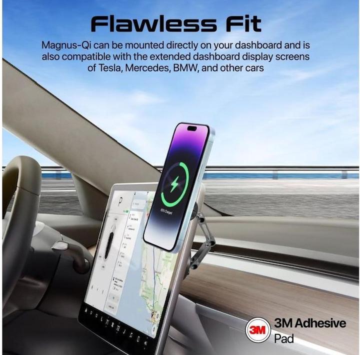 Actual product image ProMate Magnus-Qi 15 Watt MagSafe Car Mount