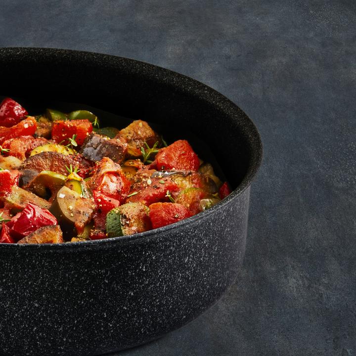 Productafbeelding Tefal Intens'Ceram Frying Pan with Glass Lid, 24 cm, 3.2 L, Black (24 cm, Koekenpan, Aluminium)