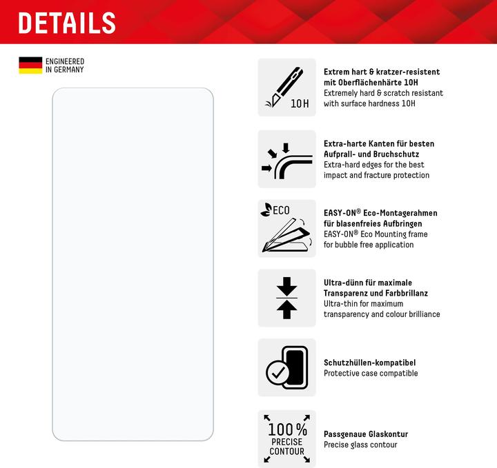 Produktbild Displex Real Glass, 2D Panzerglas (1 Stück, Xiaomi Poco M6 Pro, Xiaomi Redmi Note 13 4G, Xiaomi Redmi Note 13 Pro 4G)