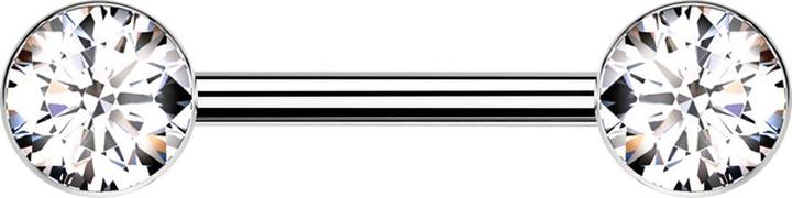 Immagine prodotto Star Piercing Barbell Threadless argento con due emisferi argento cristallo argento (Titanio G23)