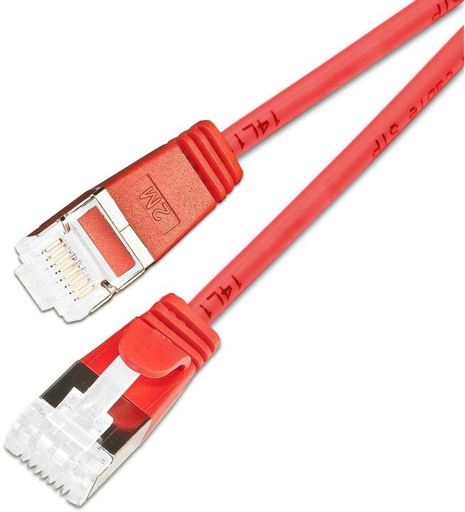 Actual product image SLIM Slimpatch cable RJ-45, Cat 6A, U/FTP, 0.5 m, red, 90-pack (U/FTP, CAT6a, 0.50 m)
