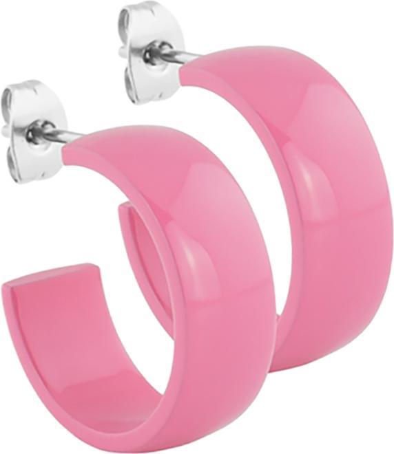 Star Piercing Ohrstecker pink rund abgerundet 8x20 (ohne Messing, Chirurgenstahl 316L)