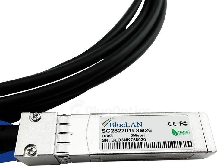 Actual product image CBO Mellanox MCP7F00-A003R30L Compatible BlueLAN QSFP28 DAC SC282701L3M26