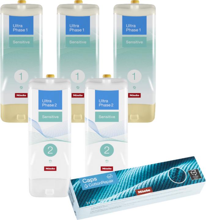 Actual product image Miele UltraPhase Sensitive 5 + Cotton Repair Caps (Liquid detergent)