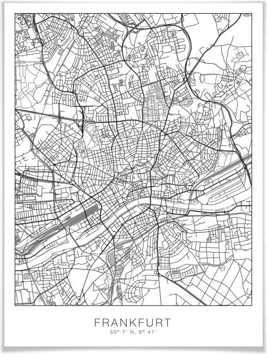 Produktbild Trenddeko Stadtplan Frankfurt (120 x 150 cm)