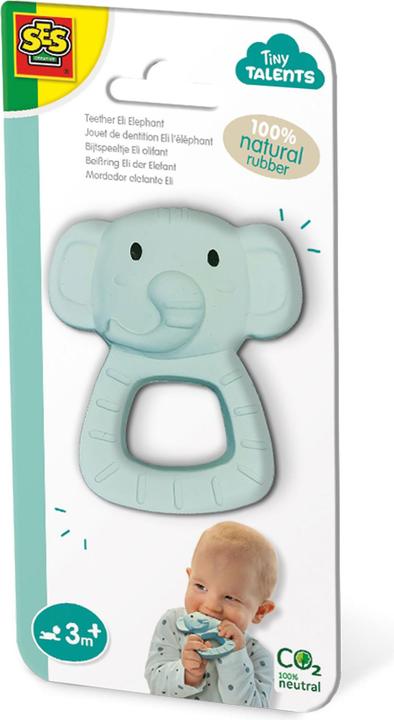 Actual product image Ses Tiny Talents Teething Toy Eli Elephant - 100% Natural Rub