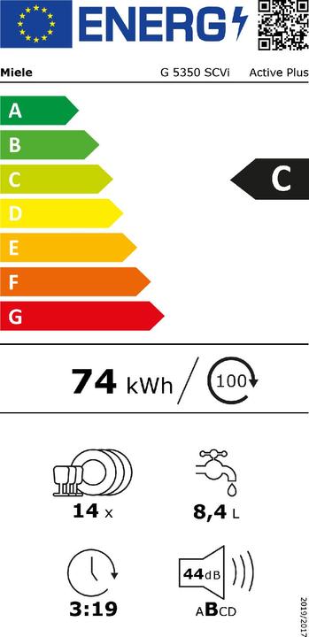Label énergétique Miele G 5350 SCVi Active Plus