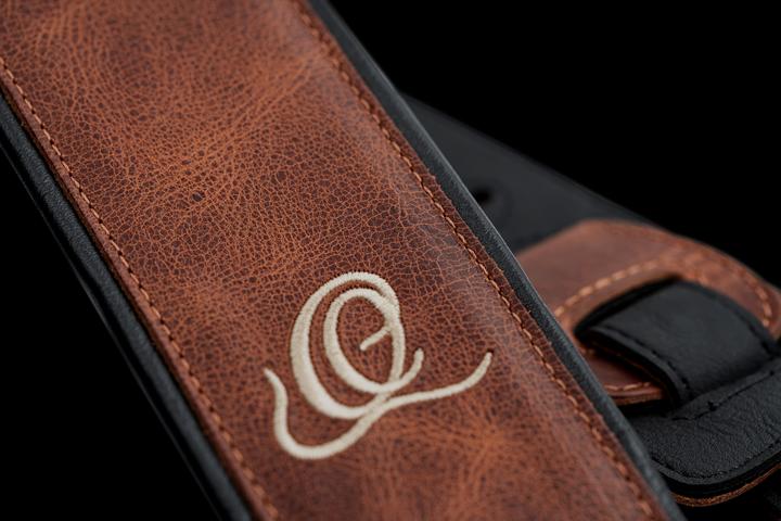 Actual product image Ortega Leather Guitar Strap - Vintage Caramel (Instrument strap)