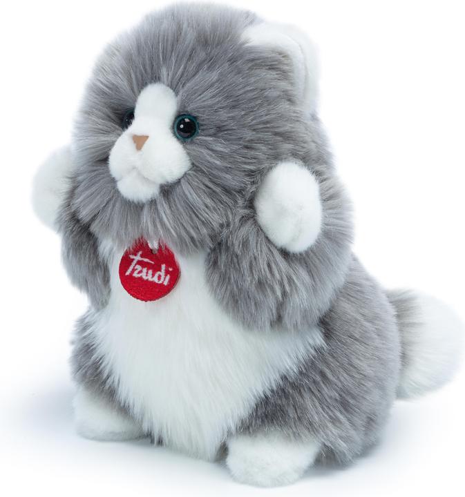 Immagine prodotto Trudi Fluffies gatto di peluche 16 x 22 x 18 cm, taglia S, peluche di alta qualità con extra peluche (18 cm)