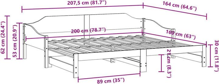 Immagine prodotto VidaXL Letto da giorno allungabile (80 x 200 cm)