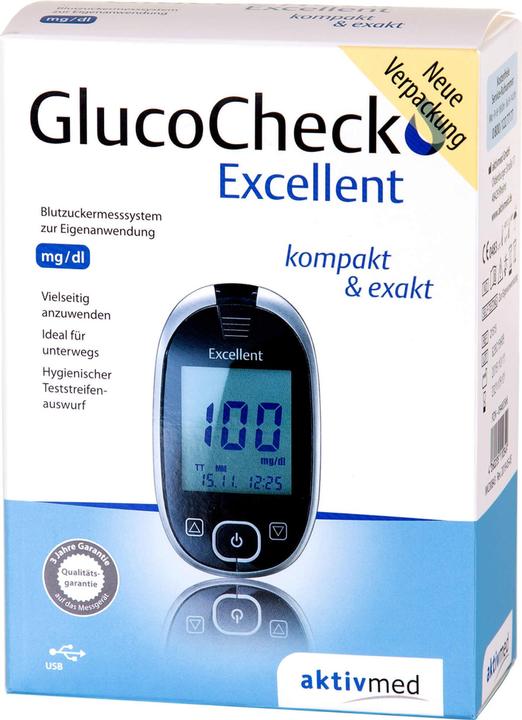 Produktbild Aktivmed GlucoCheck Excellent Blutzuckermessgerät Set mg/dl, 1 St (Blutzuckermessgerät)
