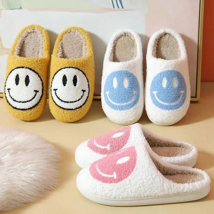 PhoneLook Kuschelig warme Winterpantoffeln Smiley Grösse 38-40 /blau (37)