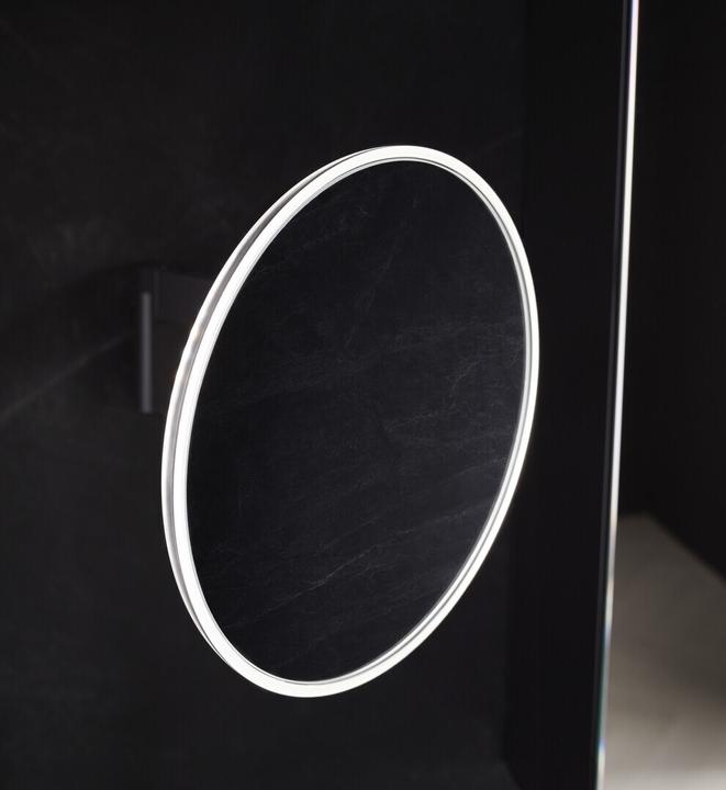 Actual product image Emco LED shaving/cosmetic mirror EVO angular wall model 2-arm 5-way black