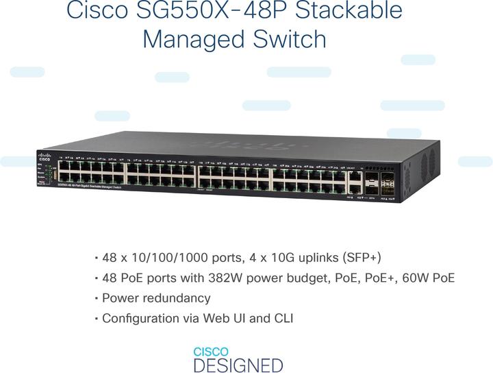 Immagine prodotto Cisco Serie 550X SG550X-48P - Interruttore - (48 Porti)