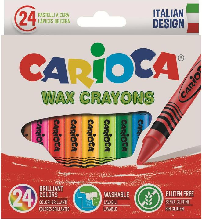Immagine prodotto Carioca Pastello a cera Ø 8 mm, 24 pezzi, Multicolore (Multicolore, 24 x)