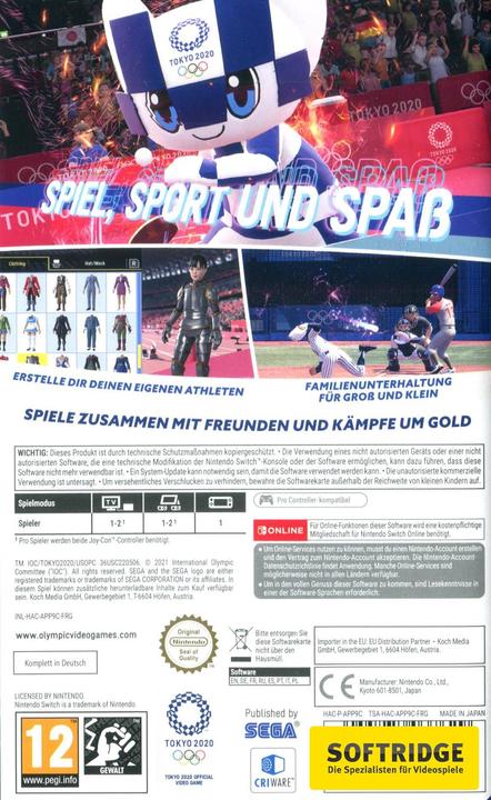 Produktbild Sega Olympische Spiele Tokyo 2020 - Das offizielle Videospiel (Switch, DE)