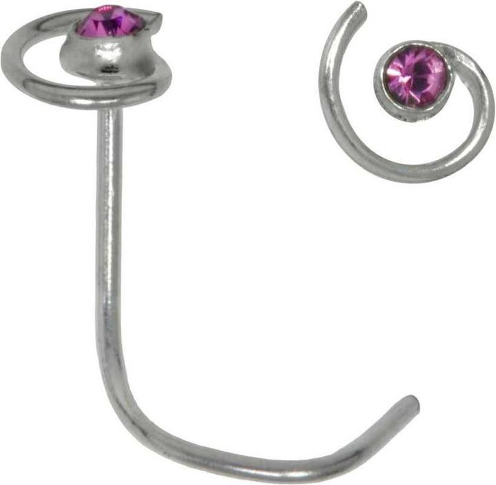 Bijouteria Nasenpiercing (Silber 925, Kristall)