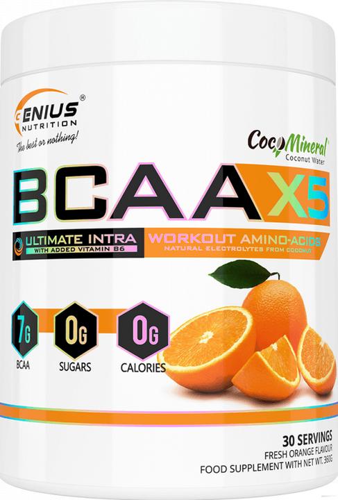 Actual product image Genius Nutrition BCAA-X5 (Orange, 1 pcs., 460 g)